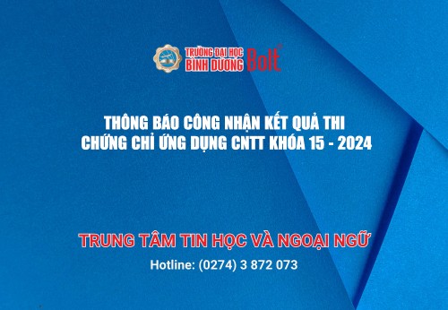 CHỨNG CHỈ ỨNG DỤNG CNTT KHÓA 15   2024