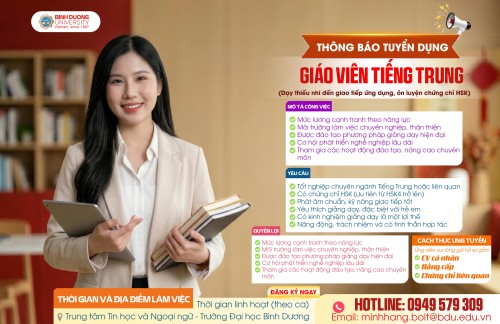TUYỂN GIÁO VIÊN TIẾNG TRUNG